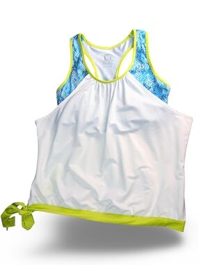 NWT Eleven By Venus Womens Unfettered Tank with Sports Bra Size M Blue White